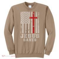 Jesus Saves S Christian Faith Cross Graphic Sweatshirt thumb 0
