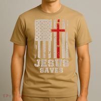 Jesus Saves S Christian Faith Cross Graphic T-Shirt thumb 3