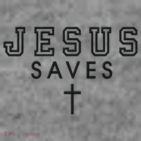 Jesus Saves Simple Cross Black Stitched Logo Christian Faith Hope Love Embroidered T-Shirt thumb 7