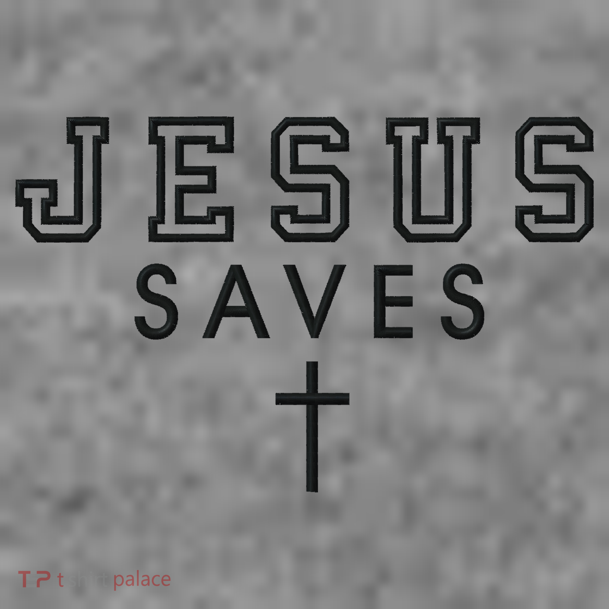 Jesus Saves Simple Cross Black Stitched Logo Christian Faith Hope Love Embroidered Women's Tank Top
