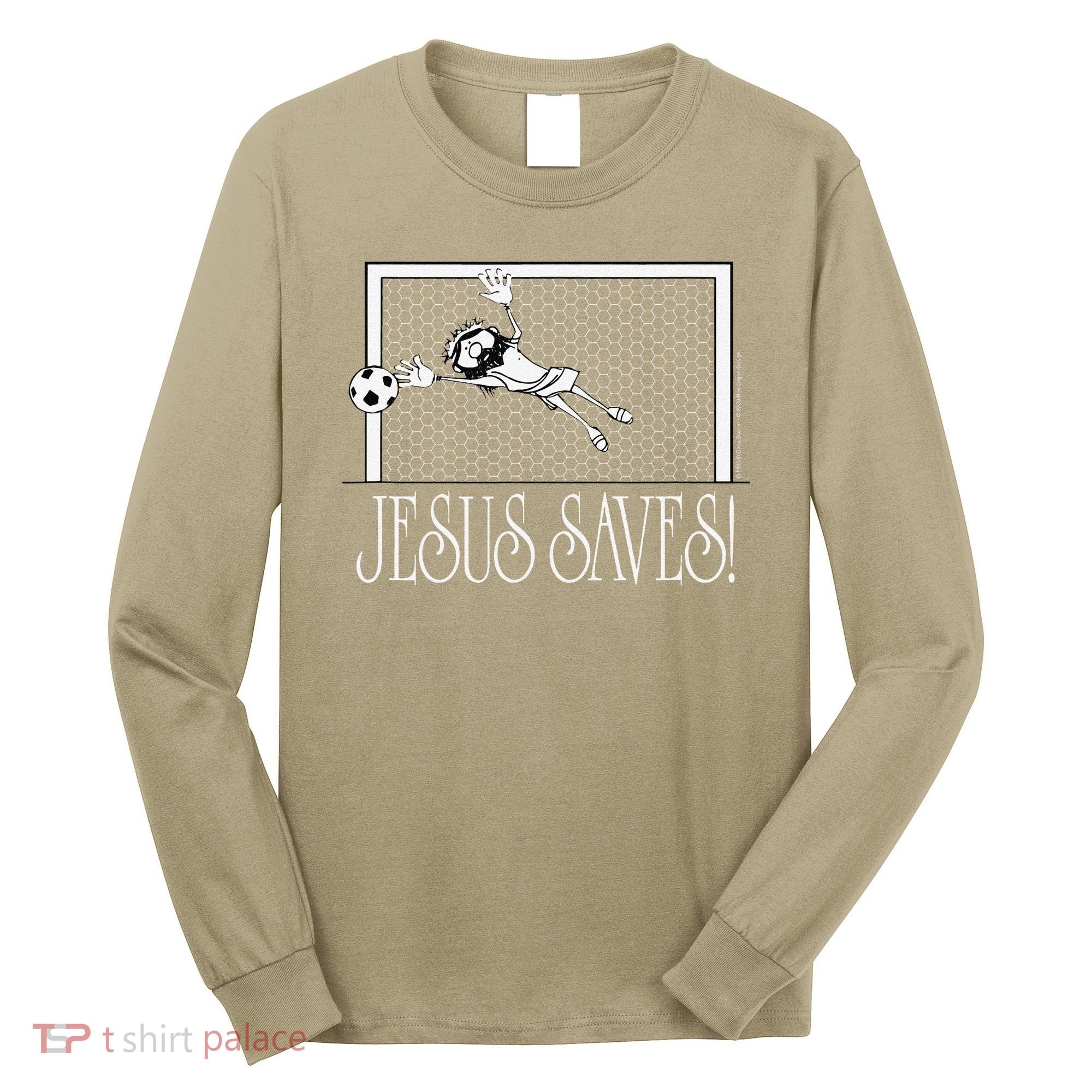 Jesus Saves Soccer Long Sleeve Shirt