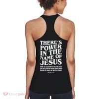 Jesus Saves Theres Power In The Name Of Jesus Acts 4:12 Front And Back Women's Tank Top thumb 1