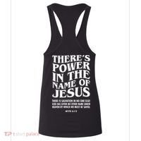 Jesus Saves Theres Power In The Name Of Jesus Acts 4:12 Front And Back Women's Tank Top thumb 4