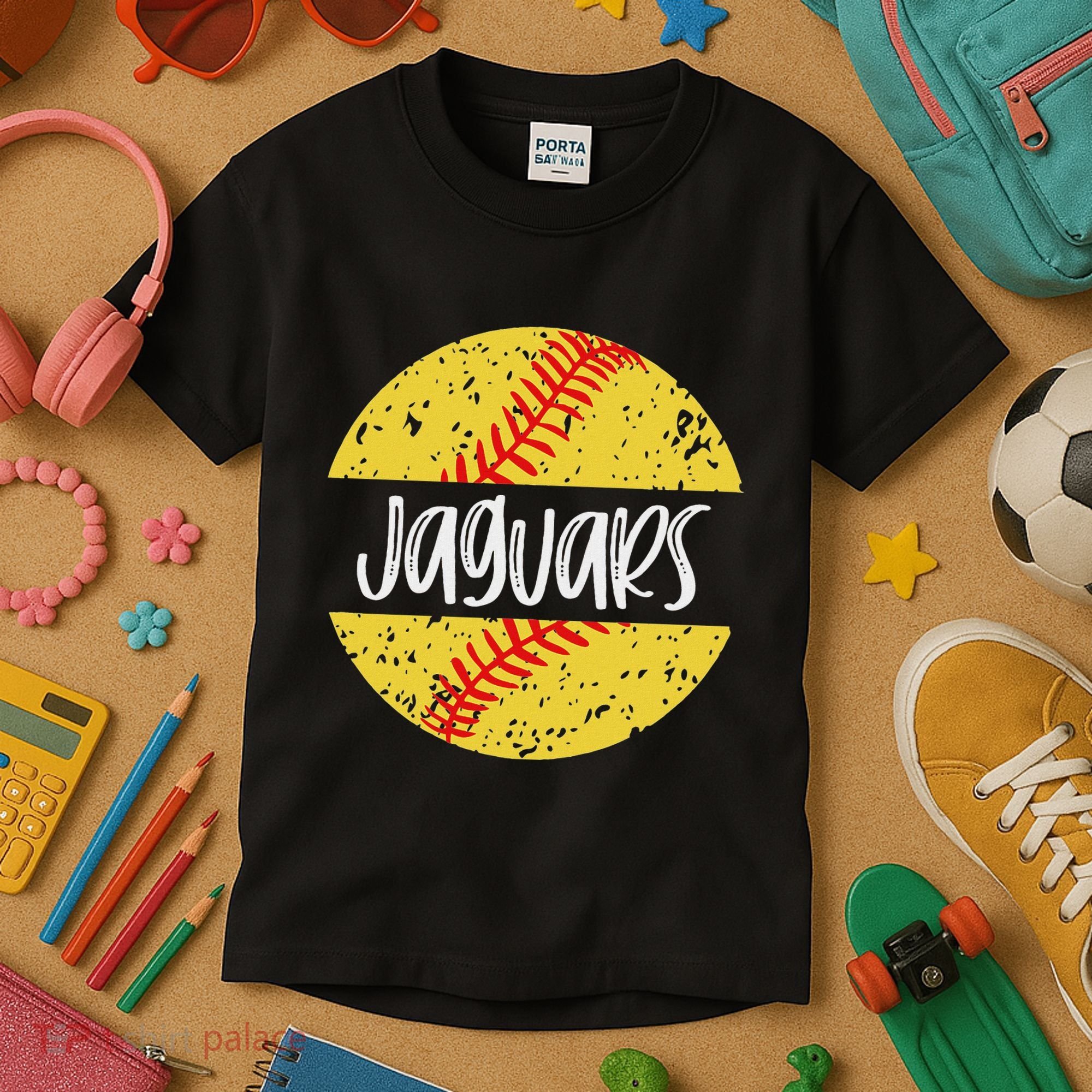 Jaguars Softball Team Mascot School Spirit Game Day Kids T-Shirt