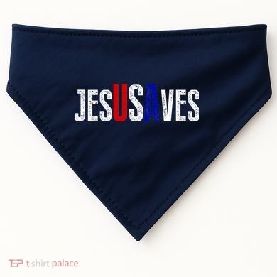 Jesus Saves USA  USA-Made Doggie Bandana