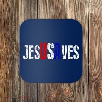 Jesus Saves USA  Coaster