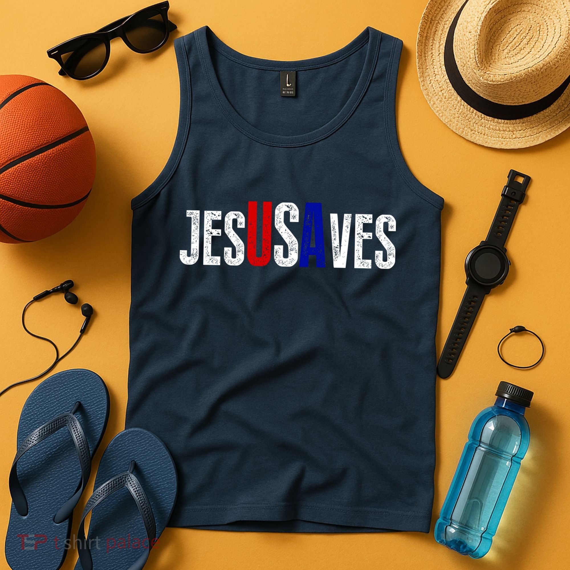 Jesus Saves USA  Tank Top