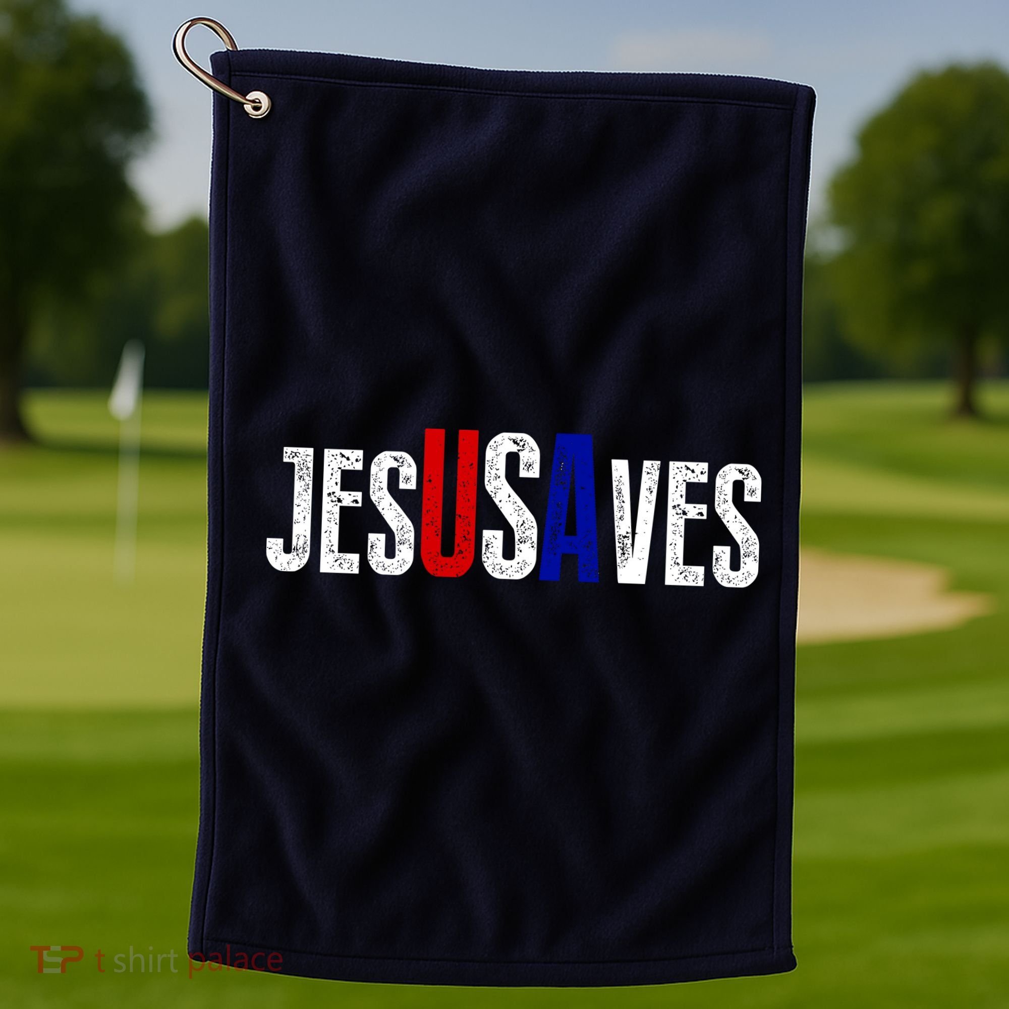 Jesus Saves USA  Golf Towel