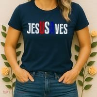 Jesus Saves USA  Women's T-Shirt thumb 2