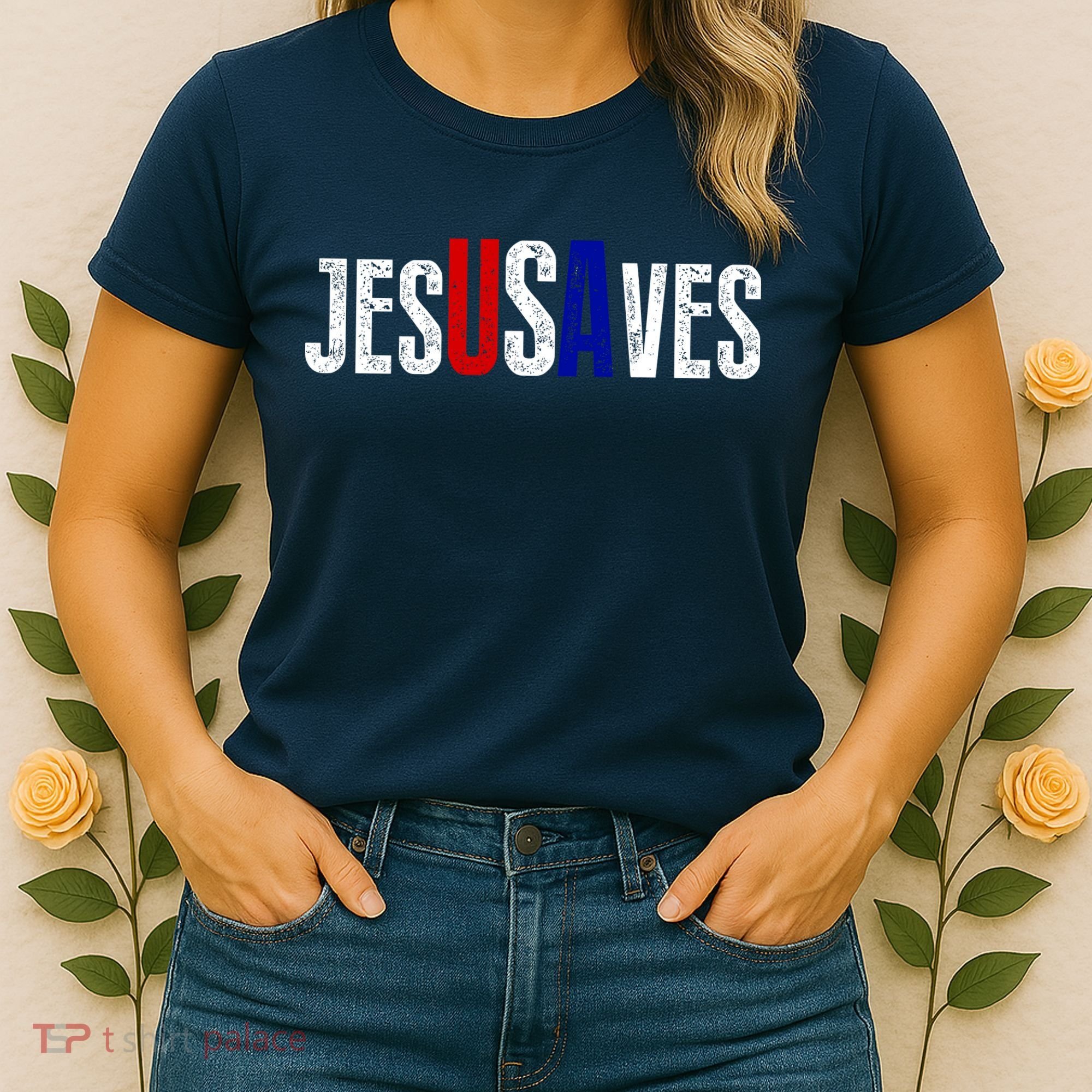 Jesus Saves USA  Women's T-Shirt