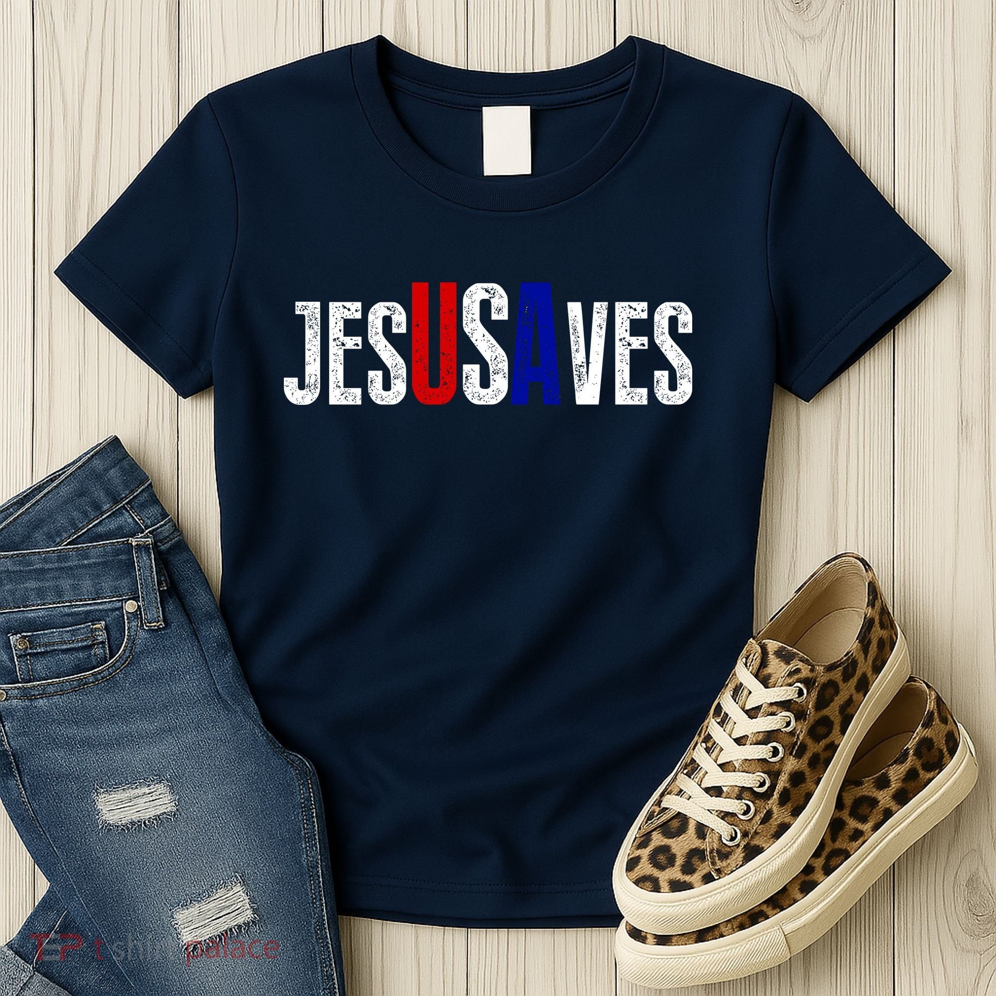 Jesus Saves USA  Women's T-Shirt