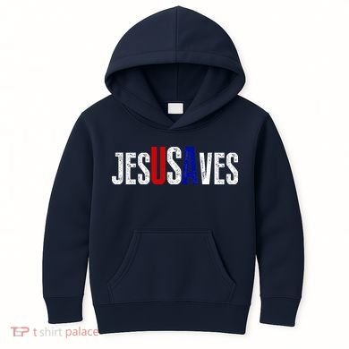 Jesus Saves USA  Kids Hoodie
