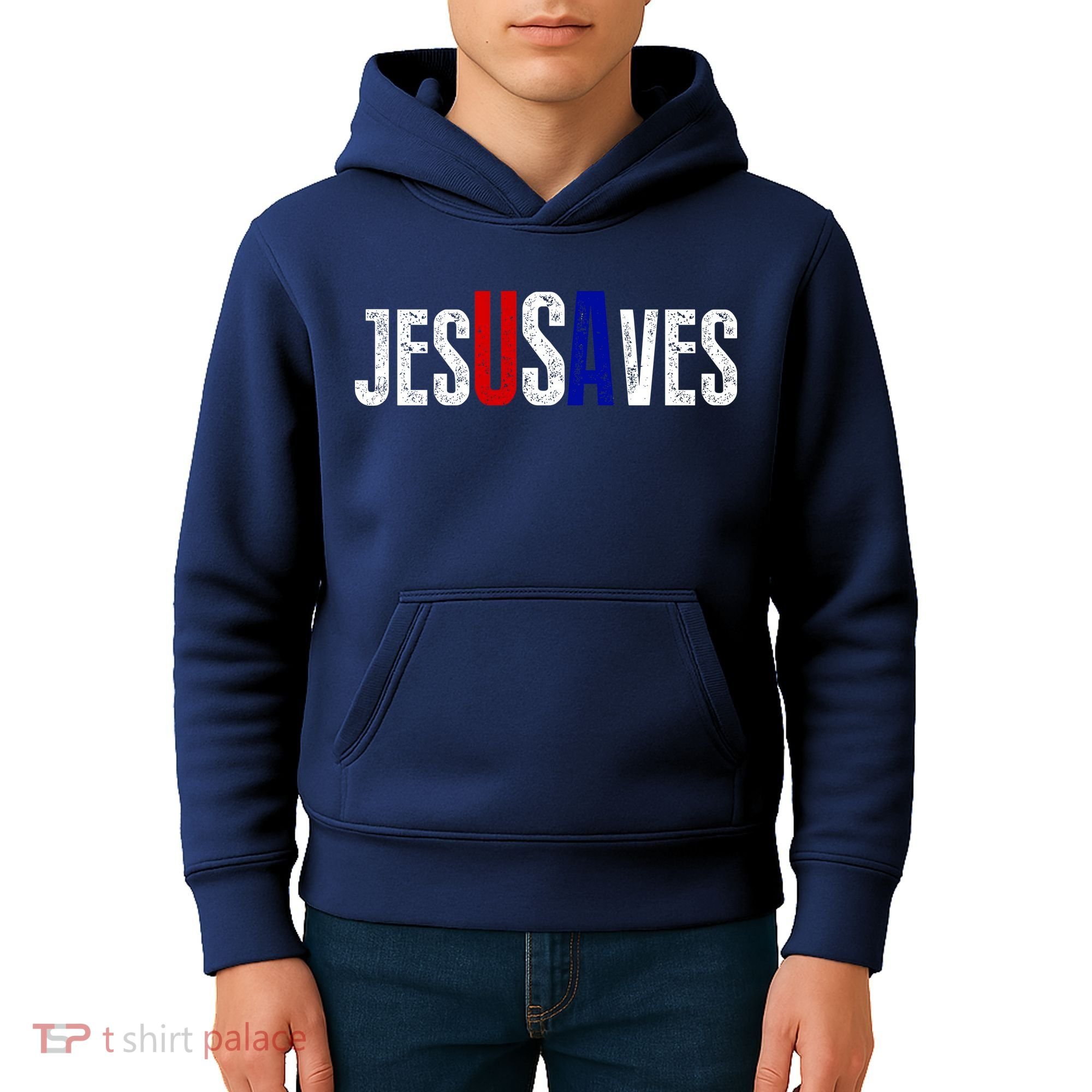 Jesus Saves USA  Kids Hoodie