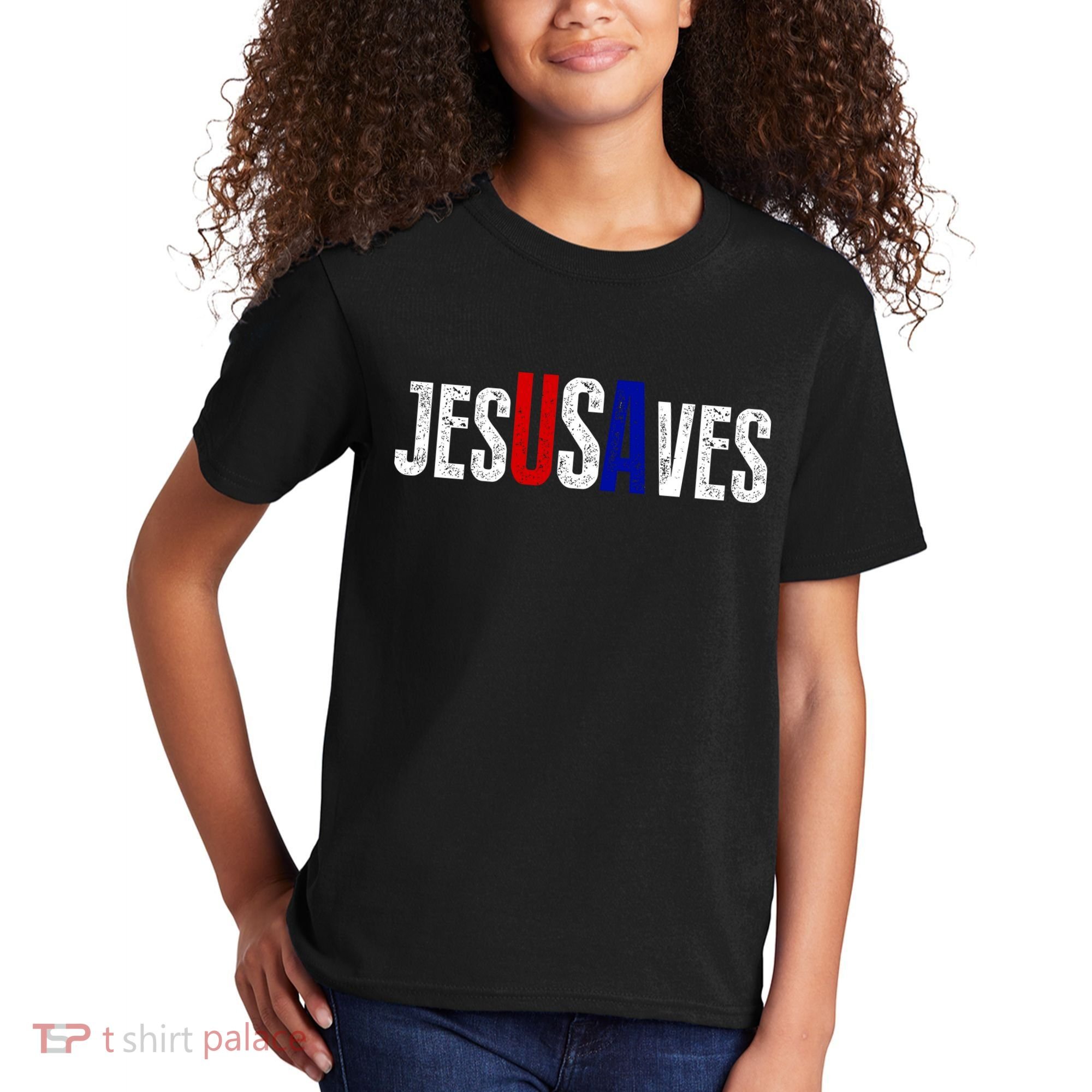 Jesus Saves USA  Kids T-Shirt