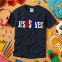 Jesus Saves USA  Kids T-Shirt thumb 3