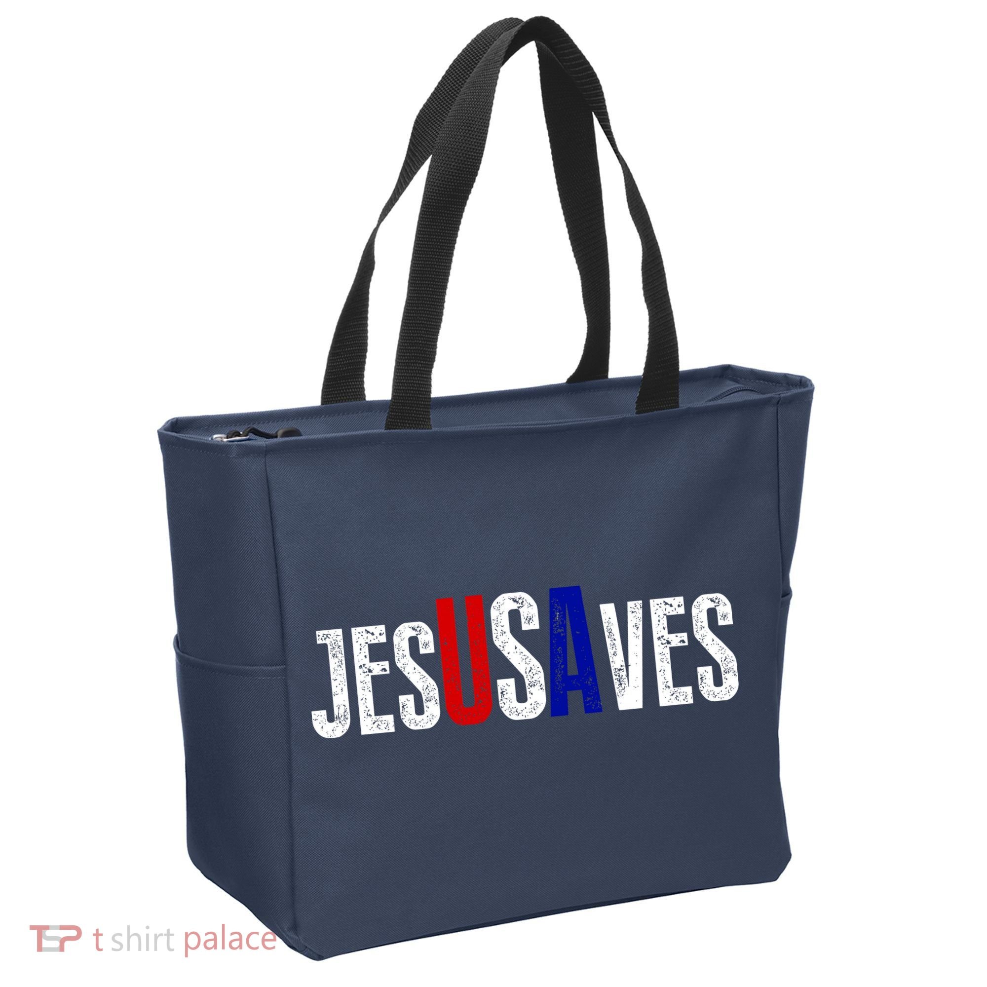 Jesus Saves USA  Tote Bag