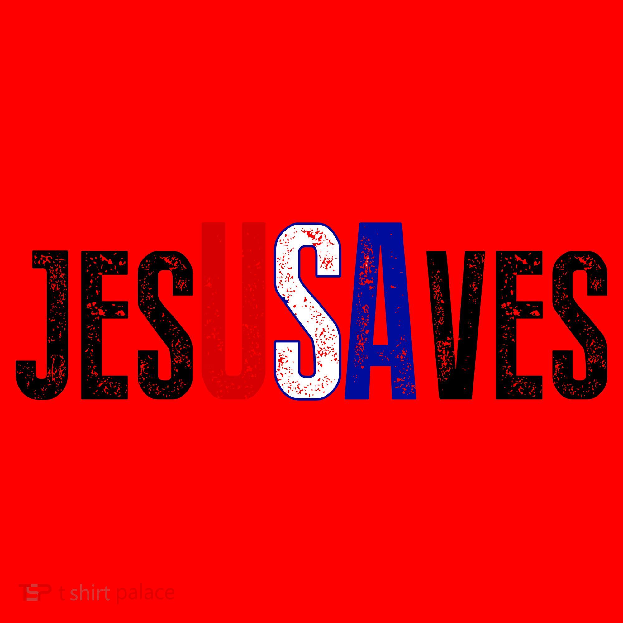 Jesus Saves USA  Santa Hat