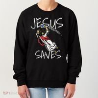 Jesus Saves Volleyball Gift Volleyball Team Women's Sweatshirt thumb 0