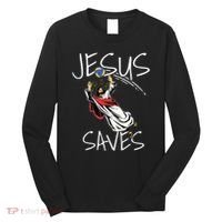 Jesus Saves Volleyball Gift Volleyball Team Long Sleeve Shirt thumb 0