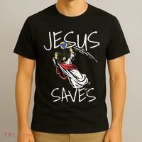 Jesus Saves Volleyball Gift Volleyball Team T-Shirt thumb 3