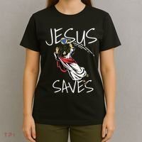 Jesus Saves Volleyball Gift Volleyball Team T-Shirt thumb 4