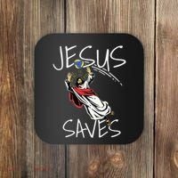 Jesus Saves Volleyball Gift Volleyball Team Coaster thumb 0
