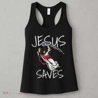 Jesus Saves Volleyball Gift Volleyball Team Women's Tank Top thumb 3