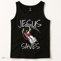 Jesus Saves Volleyball Gift Volleyball Team Tank Top thumb 2