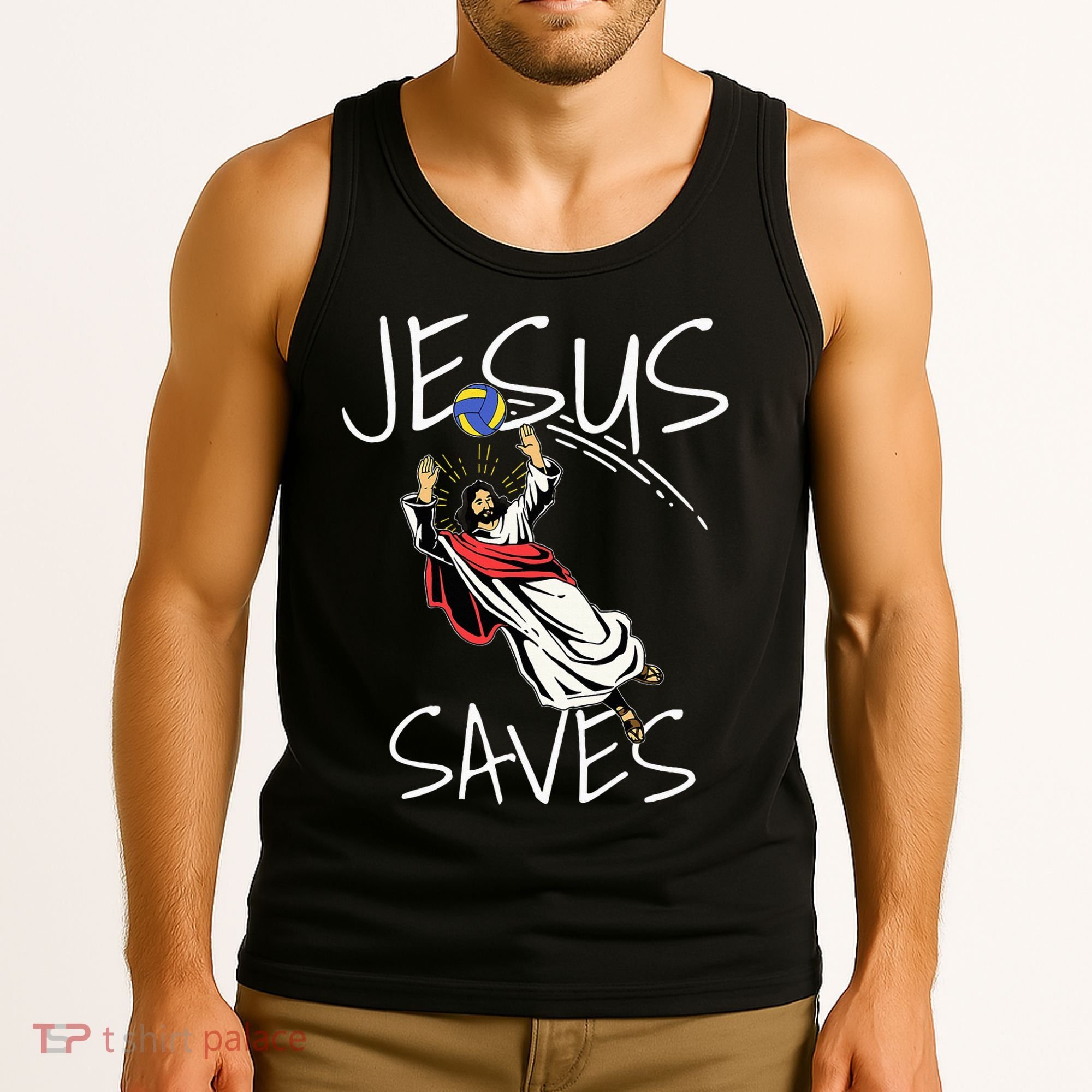 Jesus Saves Volleyball Gift Volleyball Team Tank Top
