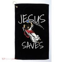 Jesus Saves Volleyball Gift Volleyball Team Golf Towel thumb 0