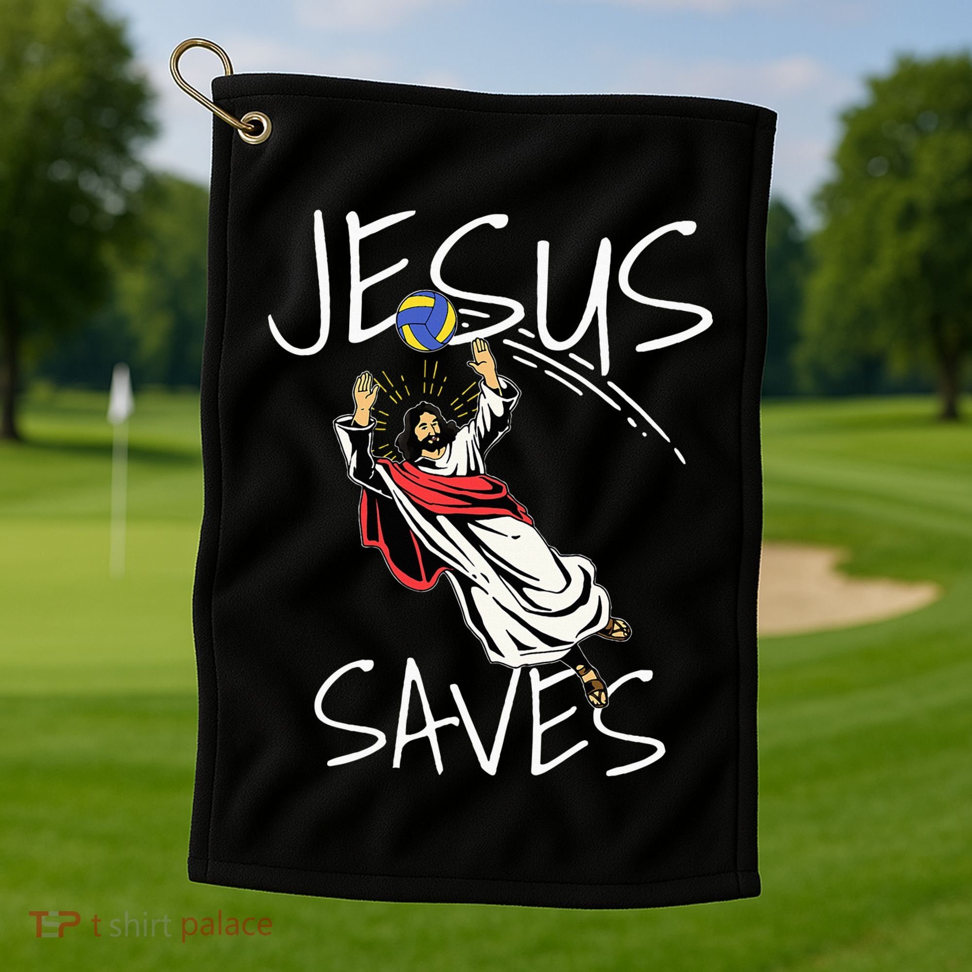 Jesus Saves Volleyball Gift Volleyball Team Golf Towel