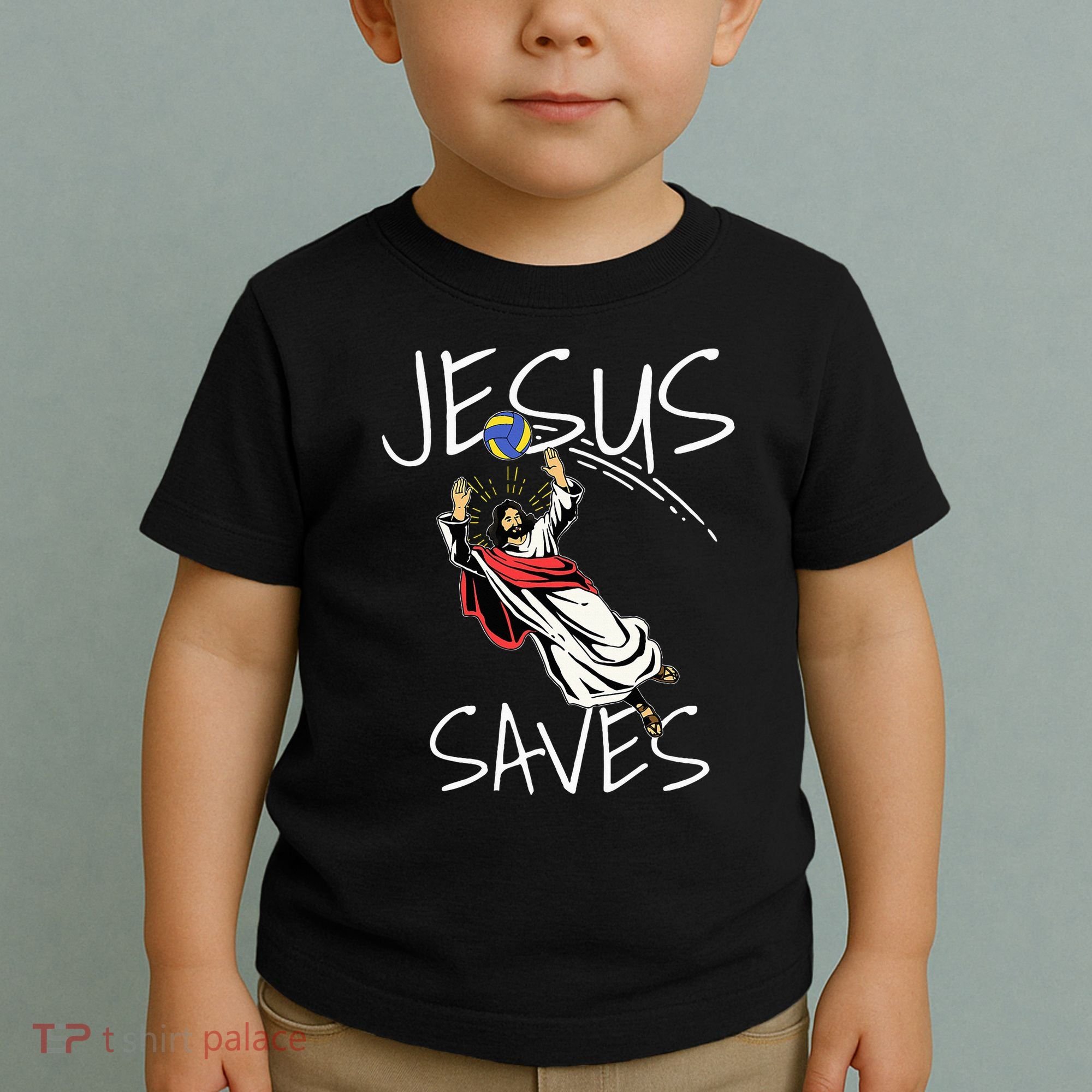 Jesus Saves Volleyball Gift Volleyball Team Toddler T-Shirt