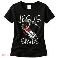 Jesus Saves Volleyball Gift Volleyball Team Women's T-Shirt thumb 0