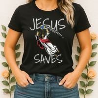 Jesus Saves Volleyball Gift Volleyball Team Women's T-Shirt thumb 2