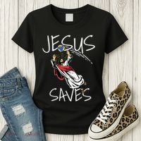 Jesus Saves Volleyball Gift Volleyball Team Women's T-Shirt thumb 3