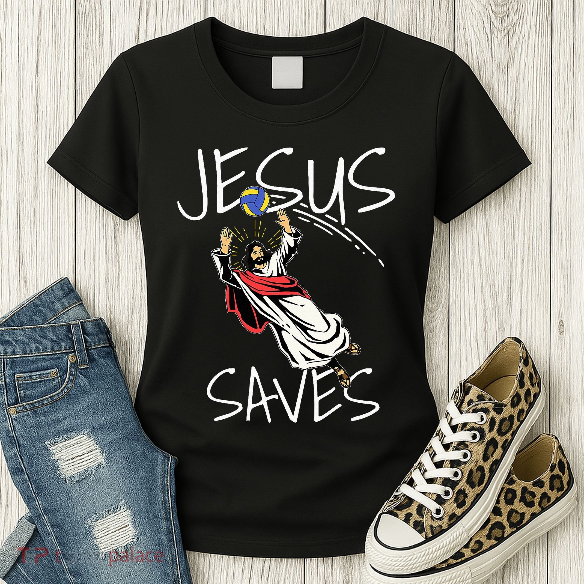 Jesus Saves Volleyball Gift Volleyball Team Women's T-Shirt