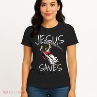 Jesus Saves Volleyball Gift Volleyball Team Women's T-Shirt thumb 4