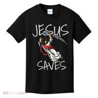 Jesus Saves Volleyball Gift Volleyball Team Kids T-Shirt thumb 0