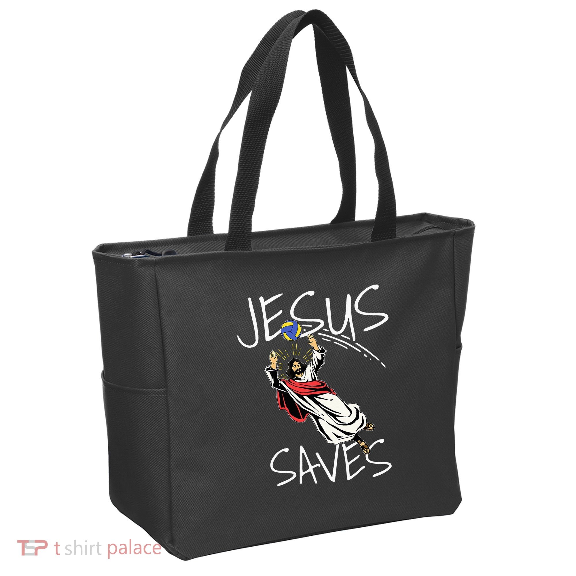 Jesus Saves Volleyball Gift Volleyball Team Tote Bag