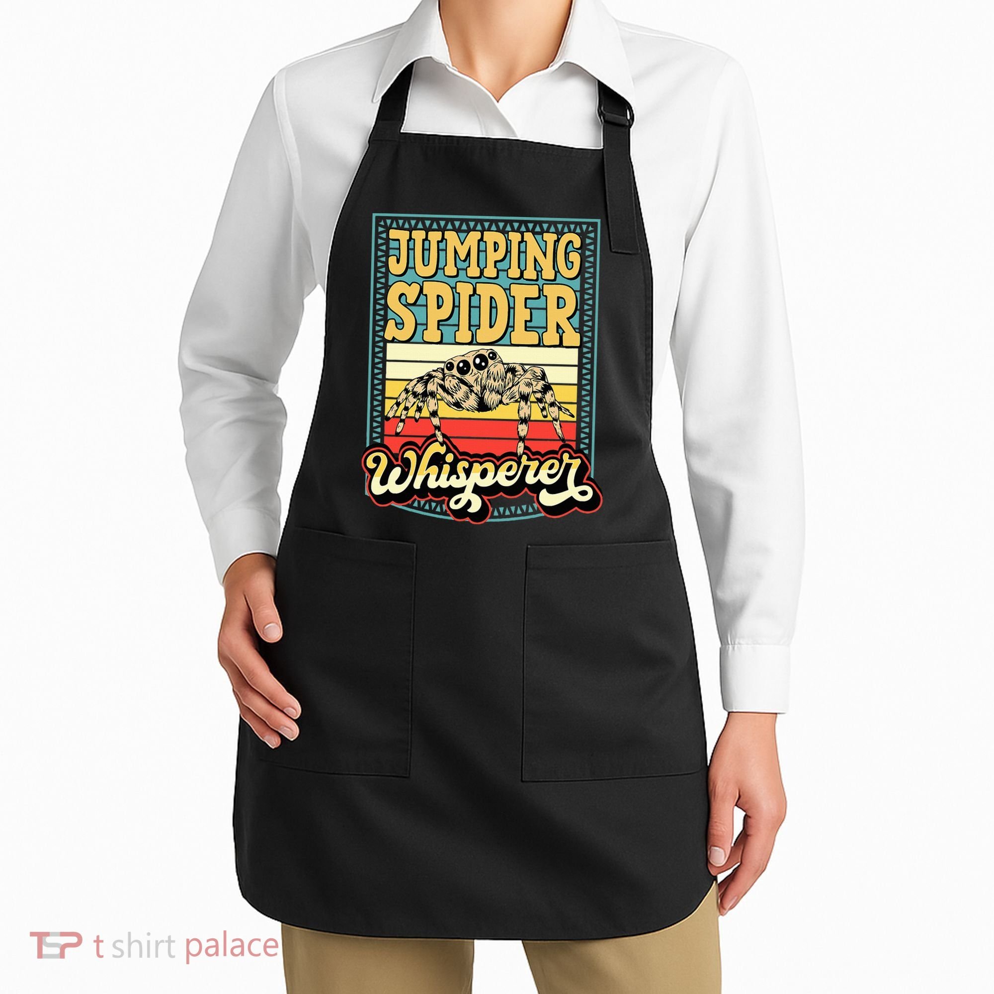 Jumping Spider Whisperer Funny Pet Jumping Spider Meme Apron