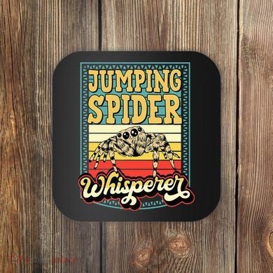 Jumping Spider Whisperer Funny Pet Jumping Spider Meme Coaster