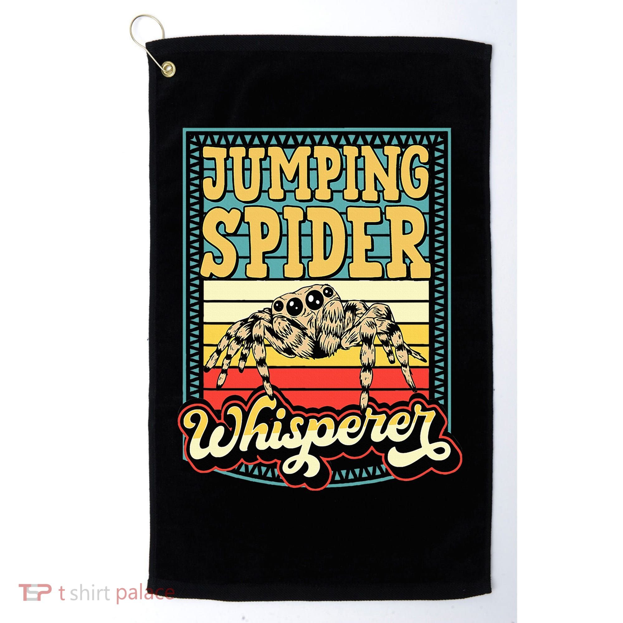 Jumping Spider Whisperer Funny Pet Jumping Spider Meme Golf Towel
