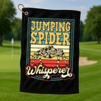 Jumping Spider Whisperer Funny Pet Jumping Spider Meme Golf Towel thumb 1