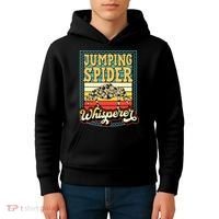 Jumping Spider Whisperer Funny Pet Jumping Spider Meme Kids Hoodie thumb 4