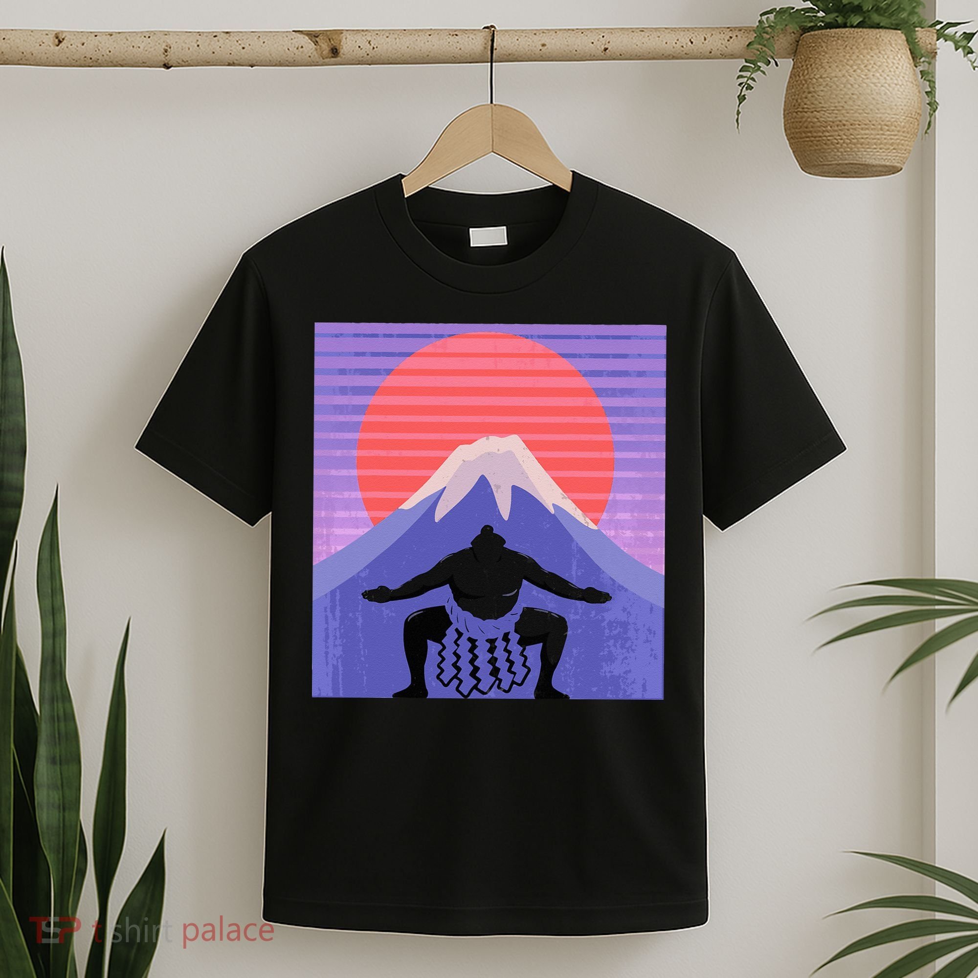 Japanese Sumo Wrestler In Mawashi Japan Mt. Fuji Aesthetic T-Shirt