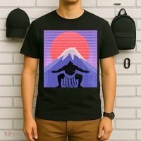 Japanese Sumo Wrestler In Mawashi Japan Mt. Fuji Aesthetic T-Shirt thumb 6
