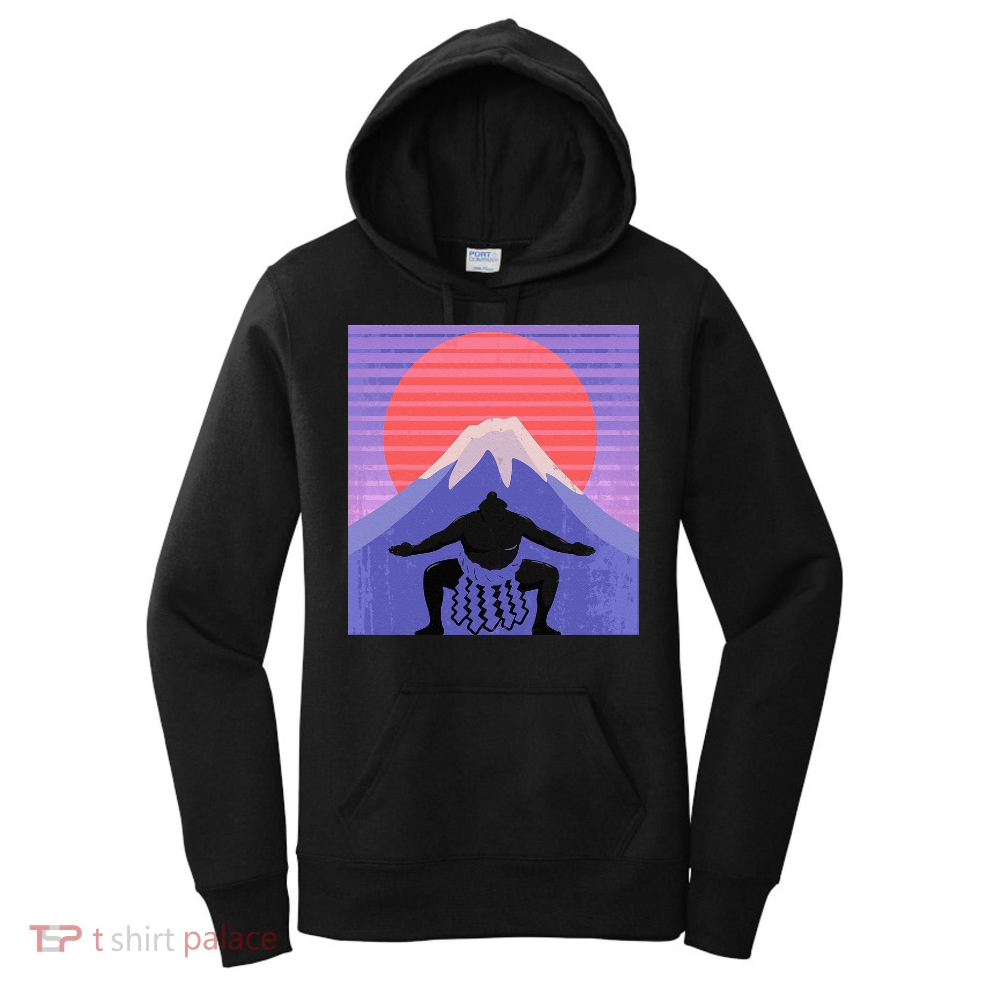 Japanese Sumo Wrestler In Mawashi Japan Mt. Fuji Aesthetic Women's Hoodie