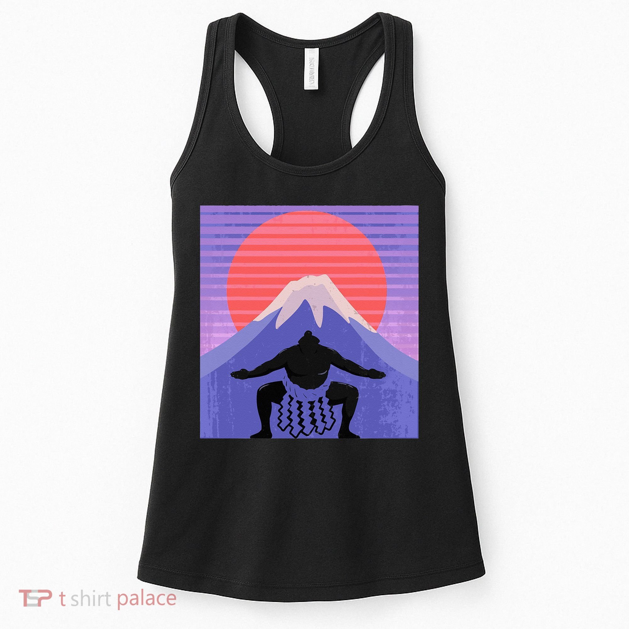 Japanese Sumo Wrestler In Mawashi Japan Mt. Fuji Aesthetic Women's Tank Top