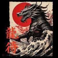 Japan Samurai Warrior Dragon Great Wave Ukiyo-e Art Kanji Coffee Mug thumb 5