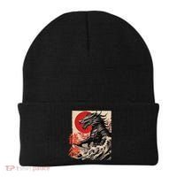 Japan Samurai Warrior Dragon Great Wave Ukiyo-e Art Kanji Beanie thumb 0